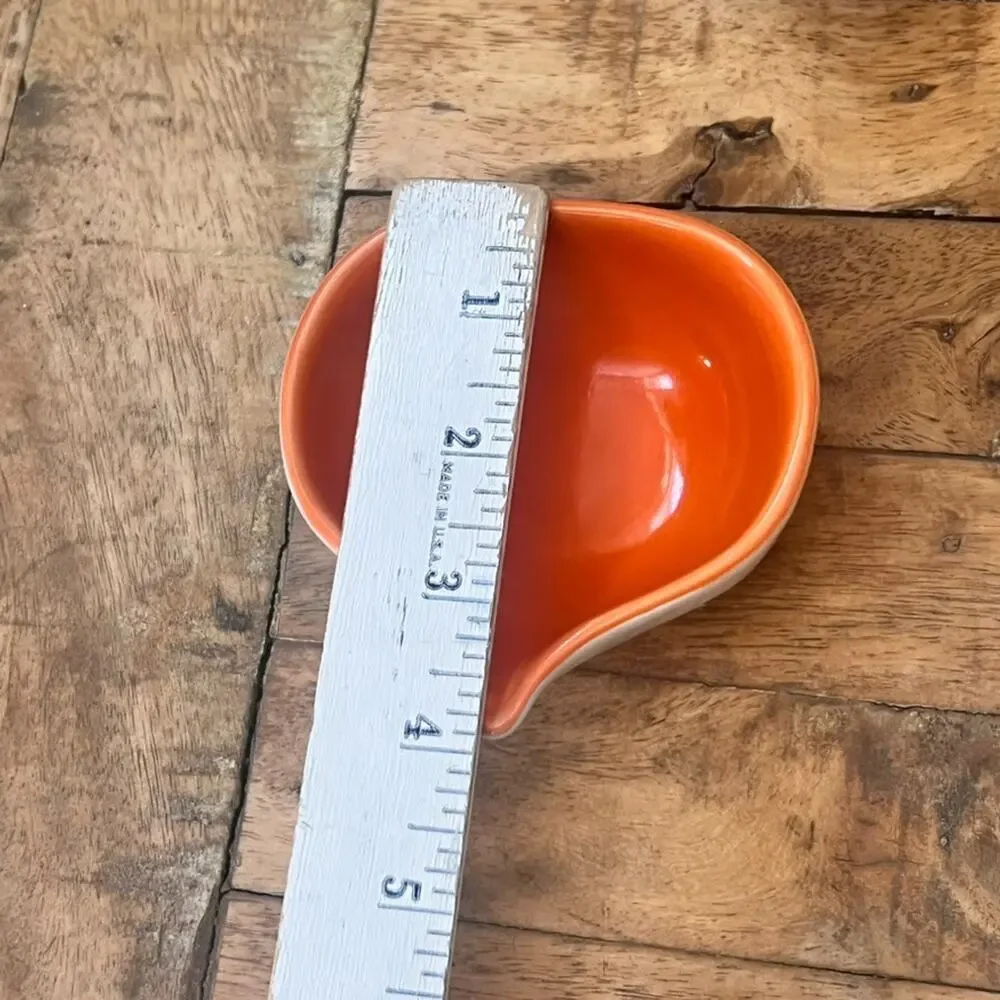 West Elm Set of 3 Ceramic Measuring Cups Red Yellow Orange 1 1/2 1/3 Cup